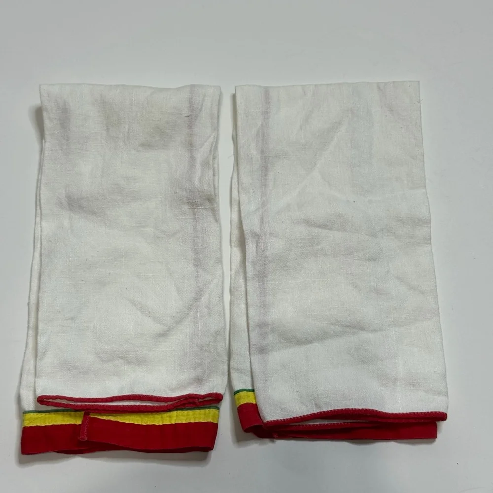Native American Set of 2 Vintage Embroidered Napkins